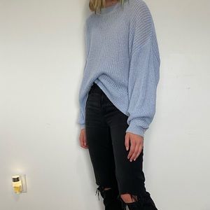 Light Blue Oversized Sweater - Medium